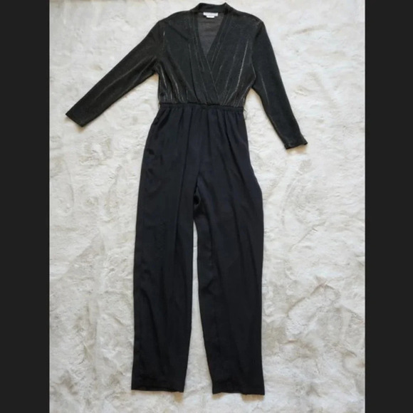 Vintage Joan Walters Womens 90’s Metal Jumpsuit Black - Picture 6 of 15